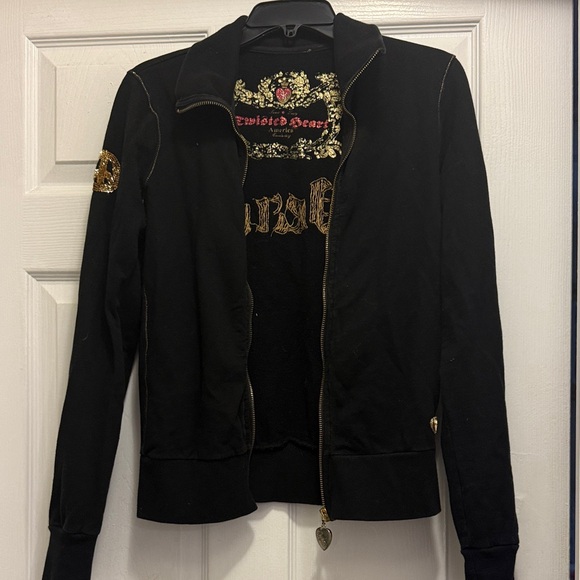 TWISTED HEART Jackets & Blazers - TWISTED HEART Black Jacket with Gold Embroidery